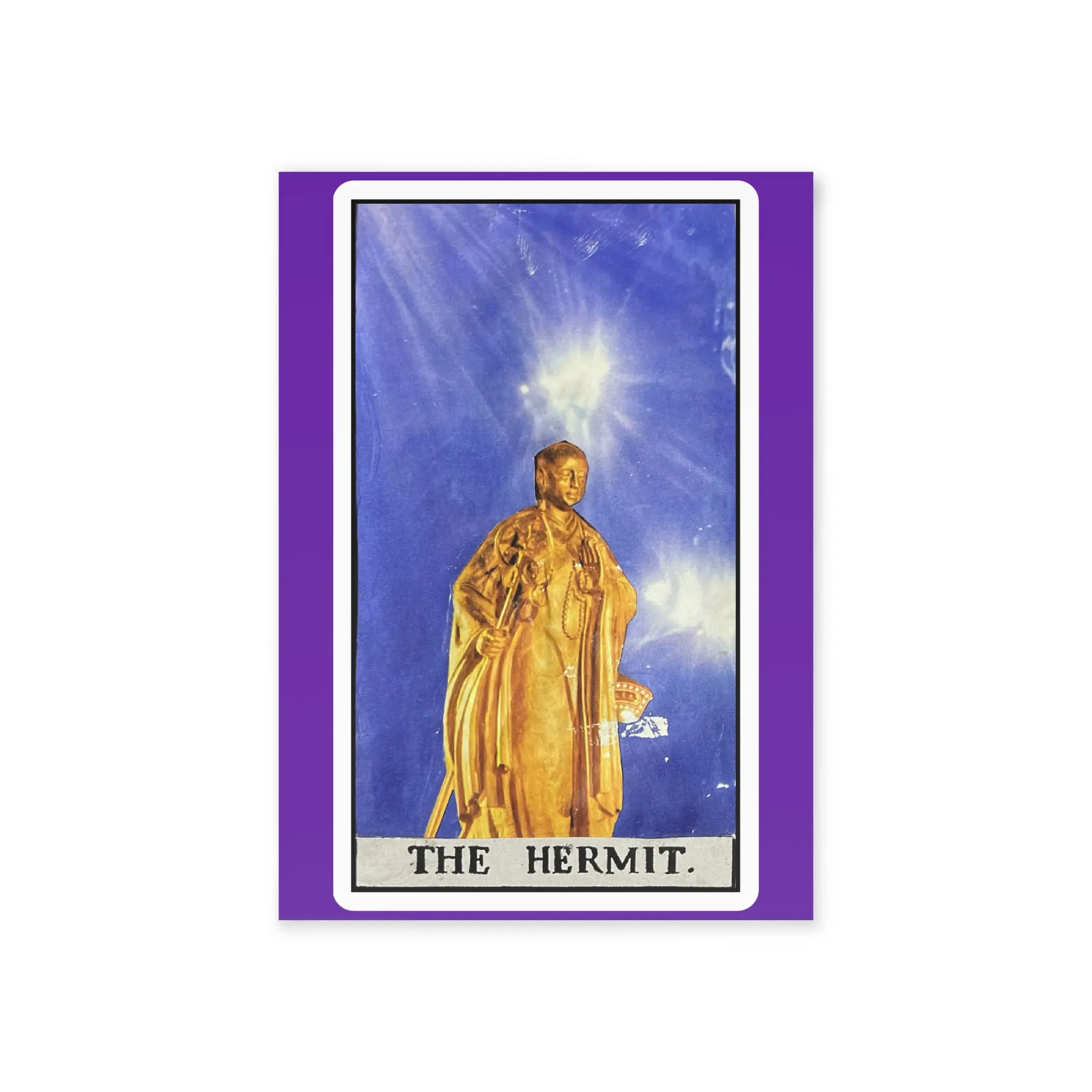 The Hermit Collage Card – Vintage Spiritual Solitude Art | PocketFate Display Card