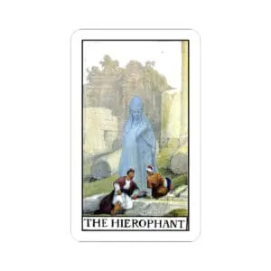 The Hierophant Sticker – Vintage Occult Collage | PocketFate Kiss-Cut Sticker