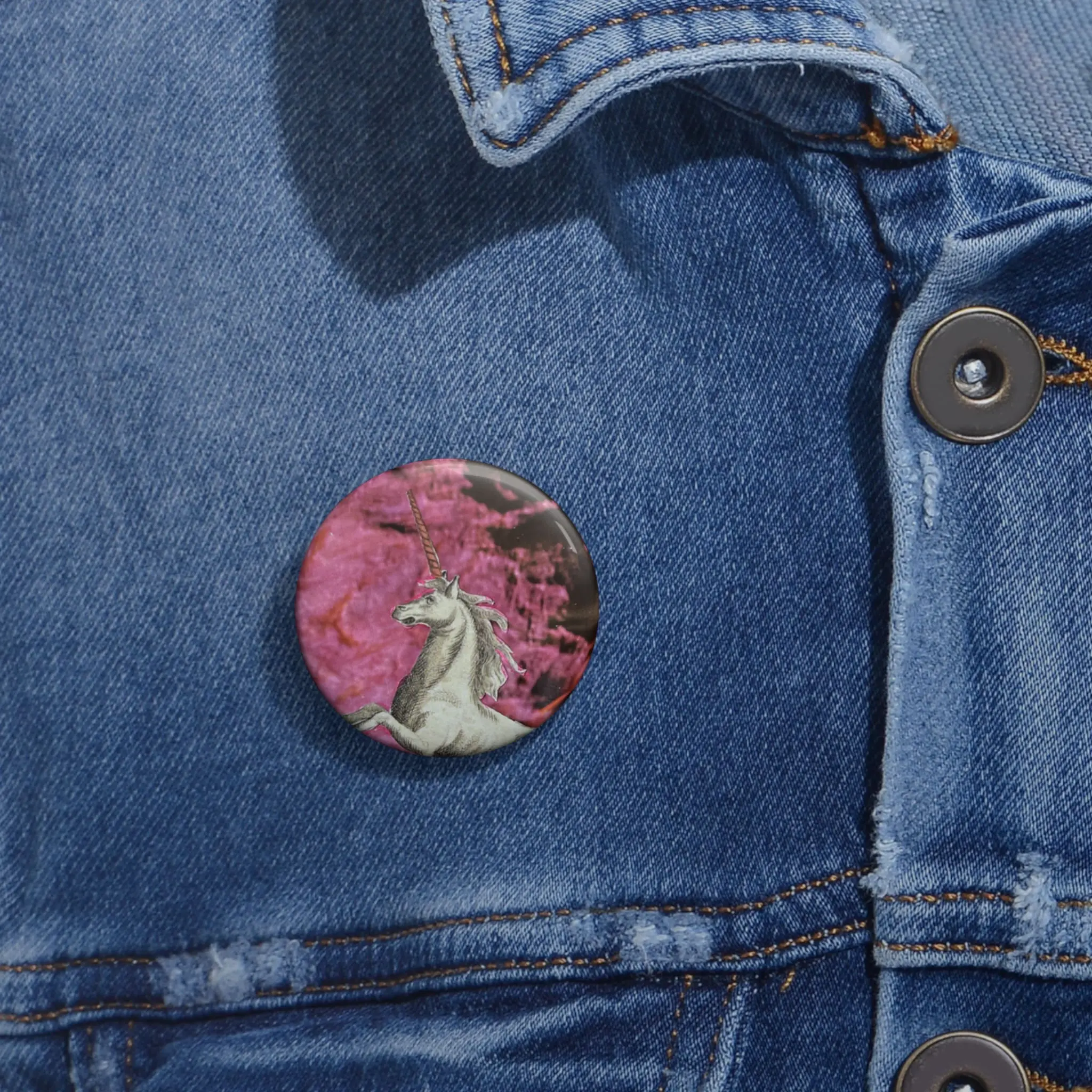 The Chariot Tarot Pin – Unicorn Power & Forward Momentum Gothic Button - Image 2