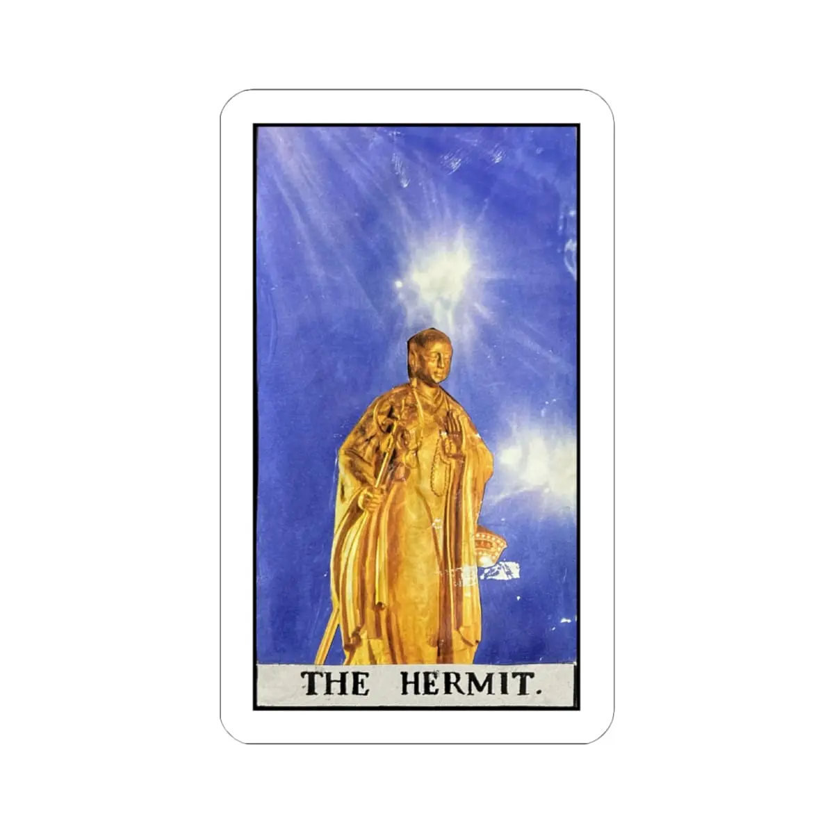 The Hermit Sticker – Minimal Occult Collage | PocketFate Kiss-Cut Sticker - Image 4