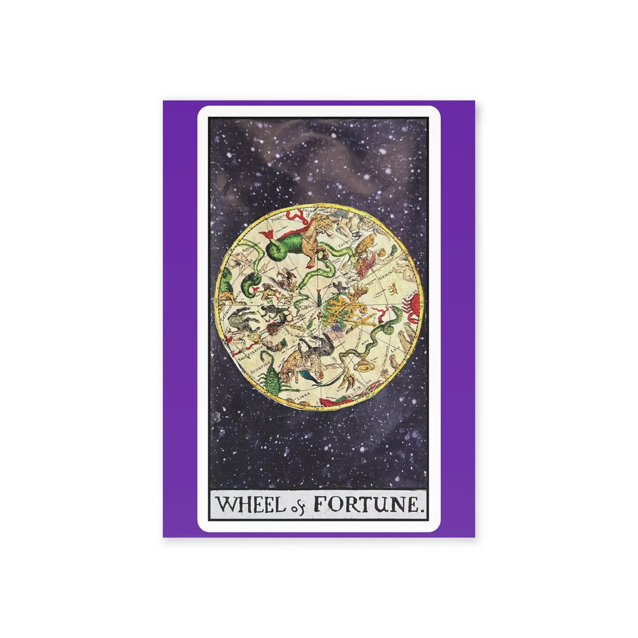 Wheel of Fortune Zodiac Card – Celestial Display Card | PocketFate Mini Art Print