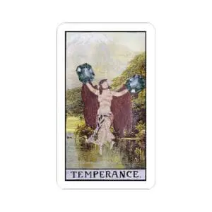 Temperance Sticker – Balance & Harmony Tarot Collage | PocketFate Kiss-Cut Sticker