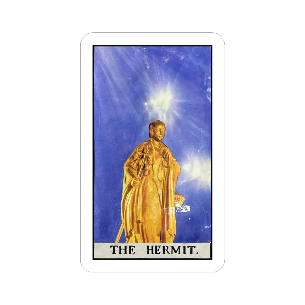 The Hermit Sticker – Minimal Occult Collage | PocketFate Kiss-Cut Sticker