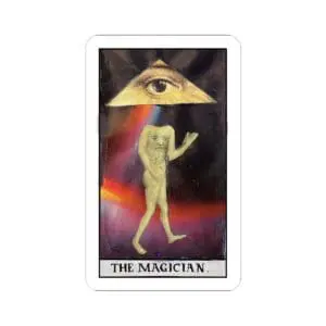 The Magician Sticker – Surreal Occult Collage | PocketFate Kiss-Cut Sticker