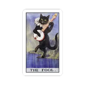 The Fool Sticker – Playful Surreal Collage | PocketFate Kiss-Cut Sticker