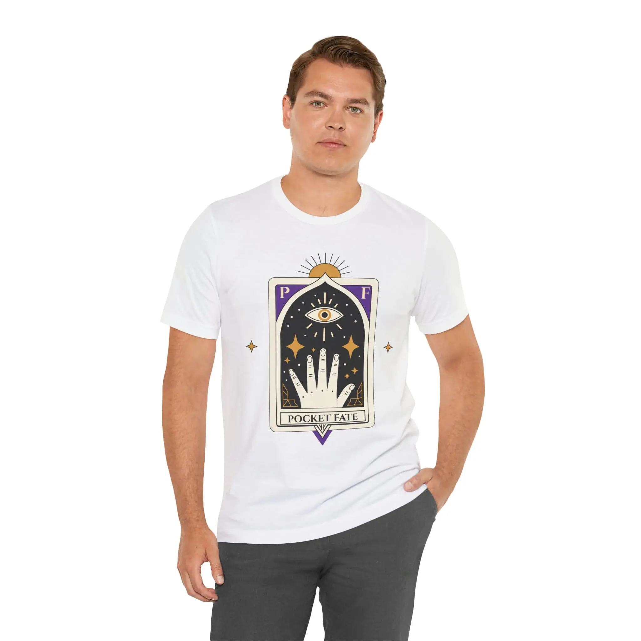 PocketFate Mystic Hand T-Shirt – Tarot Eye Symbol Graphic Tee - Image 4