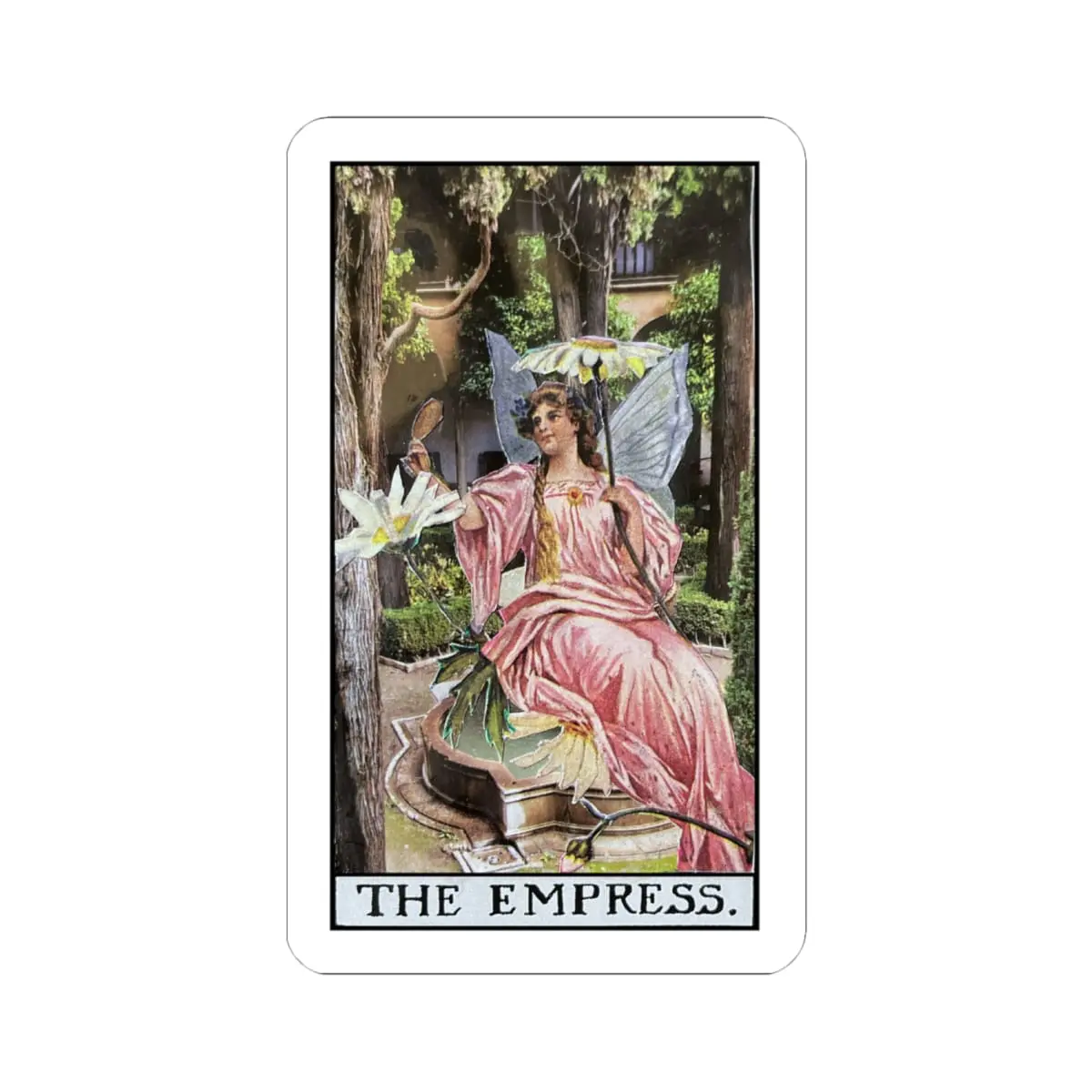 The Empress Sticker – Vintage Botanical Collage | PocketFate Kiss-Cut Sticker