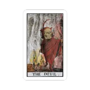 The Devil Sticker – Dark Tarot Collage | PocketFate Kiss-Cut Sticker
