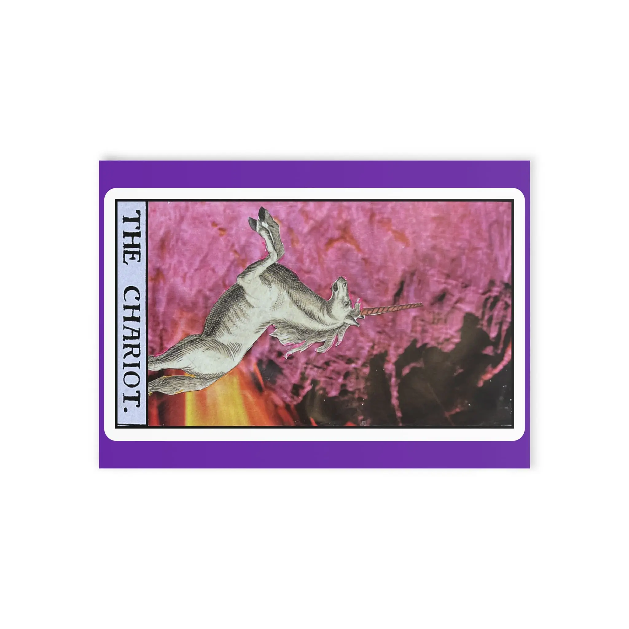 The Chariot Collage Card – Surreal Unicorn Motion Art | PocketFate Display Card - Image 3