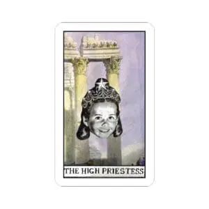 The High Priestess Sticker – Surreal Vintage Collage | PocketFate Kiss-Cut Sticker