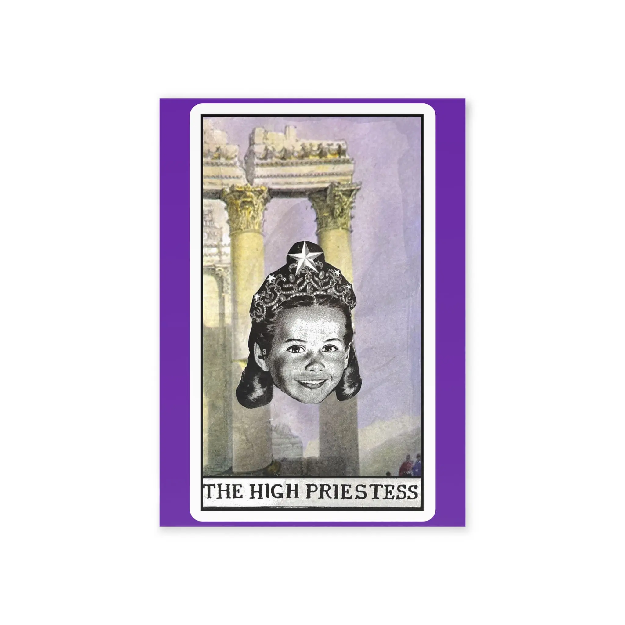 The High Priestess Collage Card – Vintage Surreal Symbolic Art | PocketFate Display Card