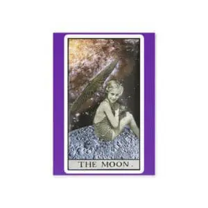 Tarot Moon Holiday Card — Vintage Cosmic Greeting Card (Two-Sided)