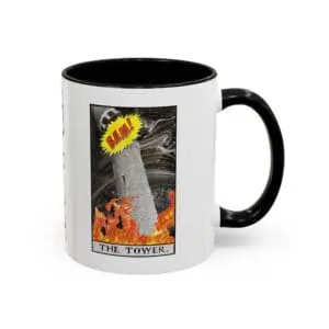 The Tower Tarot Mug – Lightning, Fire & Transformation Coffee Cup (11oz, 15oz)