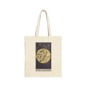 Tarot 'Wheel of Fortune' Cotton Tote Bag – Pocket Fate Astrology Shopper