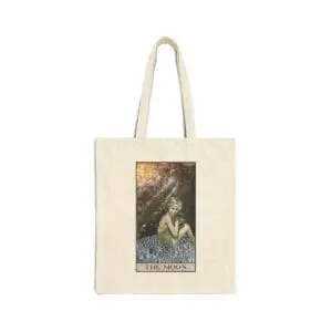 The Moon Tarot Tote Bag – Mystical Lunar Market Bag – Dreamlike Tarot Carryall