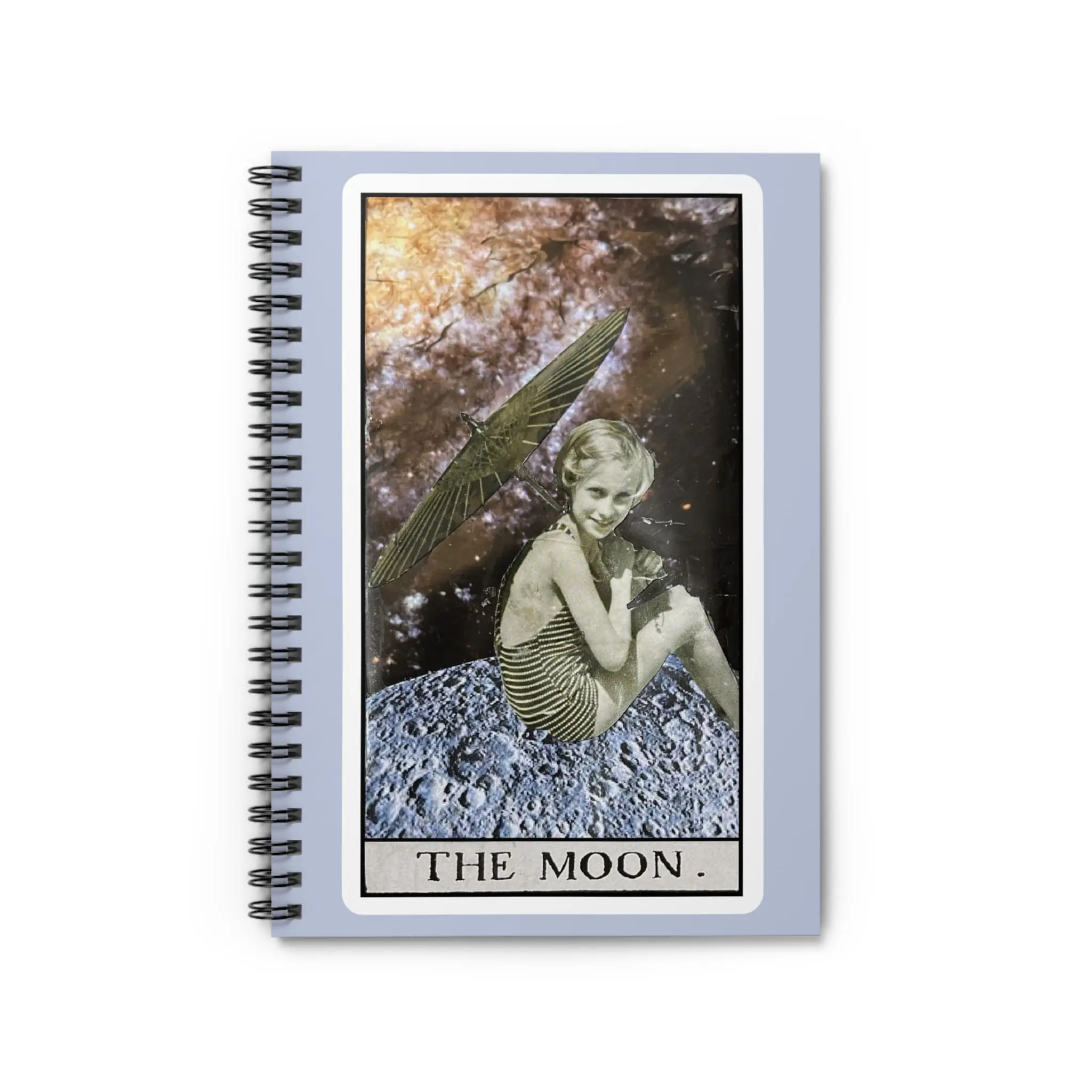 The Moon Tarot Notebook — Vintage Celestial Spiral Journal for Dreams & Intuition