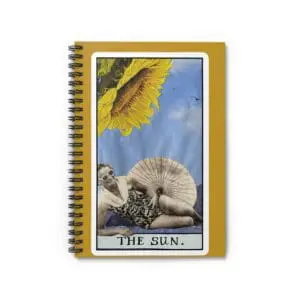 The Sun Tarot Notebook — Vintage Sunflower Spiral Journal