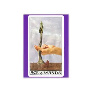 Ace of Wands Tarot Greeting Card – Mystical Fire Tarot Art Card – Inspirational Tarot Stationery