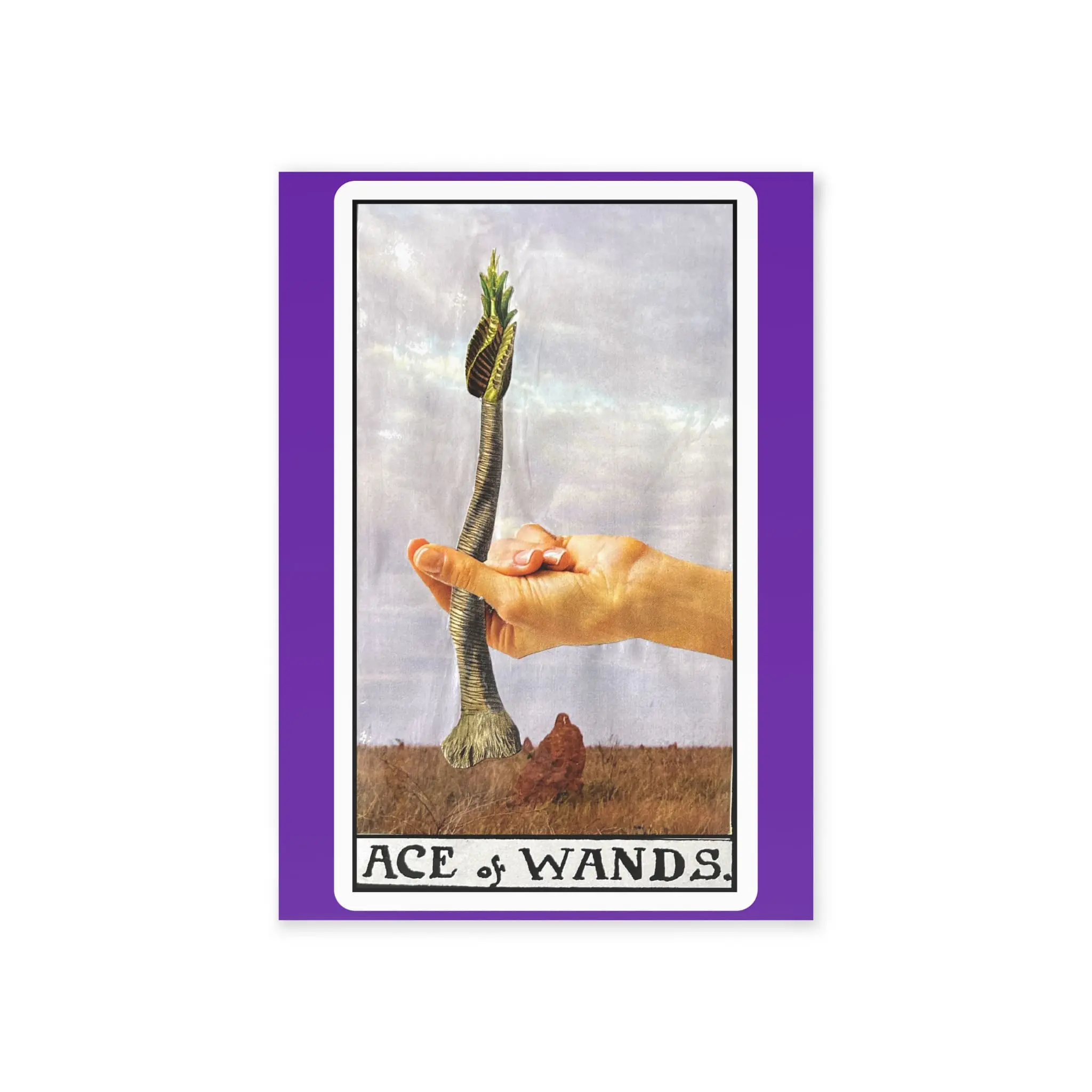 Ace of Wands Tarot Greeting Card – Mystical Fire Tarot Art Card – Inspirational Tarot Stationery