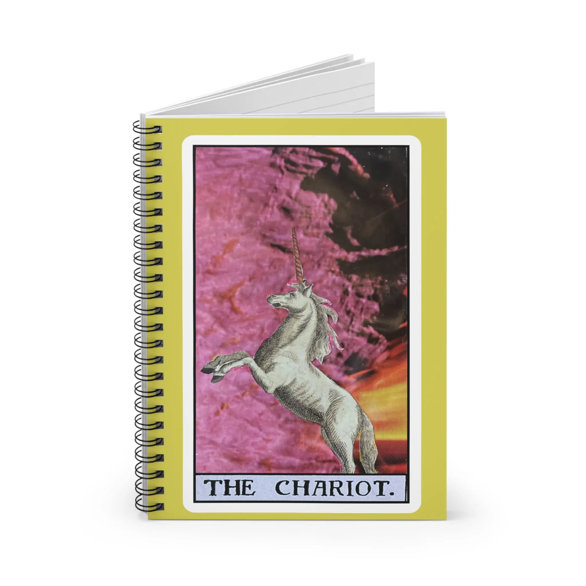 Tarot Unicorn Spiral Notebook — "The Chariot" Ruled Journal - Image 2